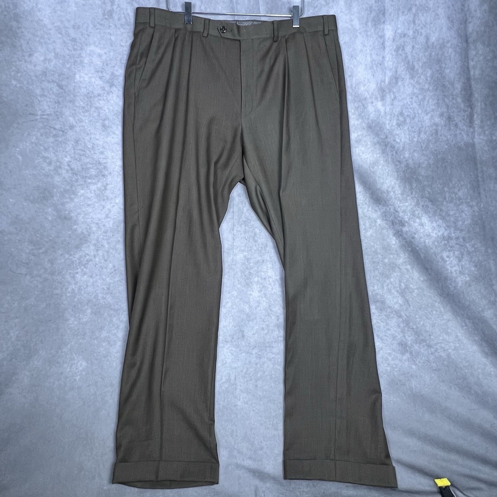 Lauren Ralph Lauren Men's Pleated Cuffed Brown Gray Dress Pants 40x32
